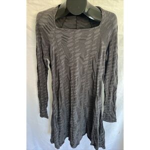 BANANA BLUE Gray Stretch Dress Size Large Australia Wool Nylon Long Sleeve